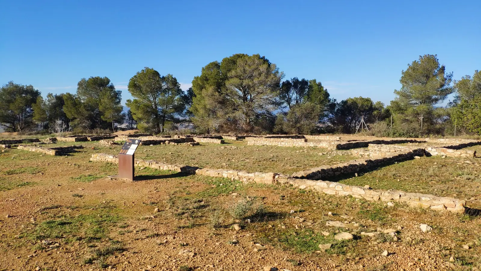 Stone remains of a settlement near the river